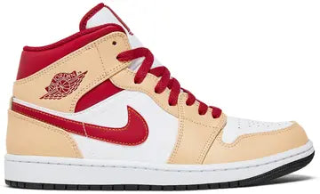 Jordan 1 Mid Light Cardinal Red Curry