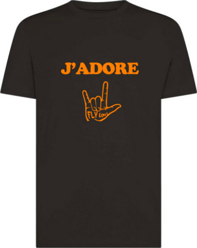T-Shirt FlyUp "J'ADORE" Nera