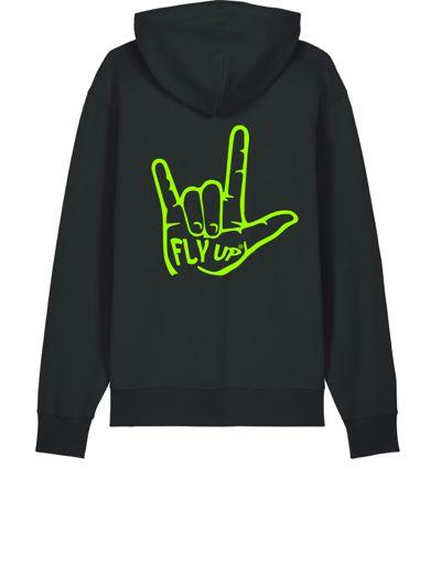Felpa con Cappuccio FlyUp "SBOMBIC" Nera
