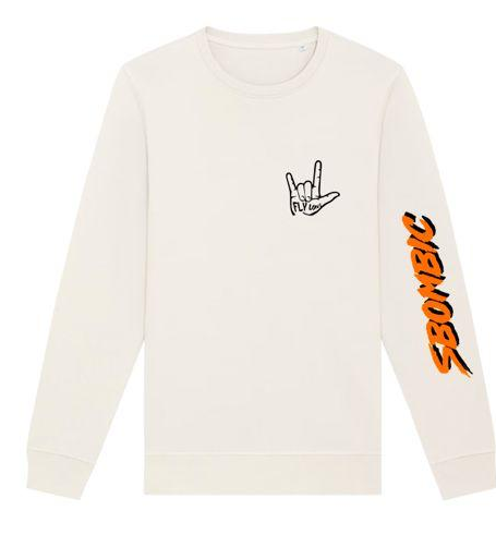 Felpa FlyUp "SBOMBIC" Bianca